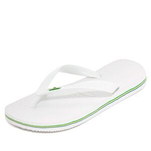 Havaianas Brazil Men's Logo Flip Flop Sandals, White, Size 37-38